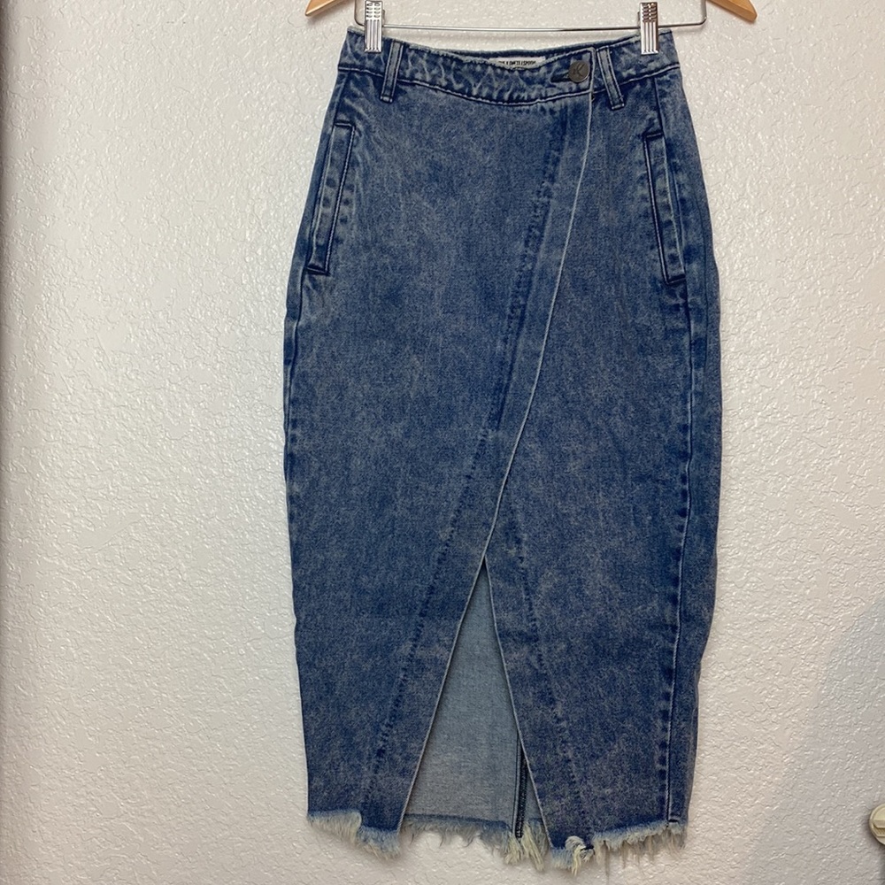 One Teaspoon Free People Society Wrap Denim skirt Worn Once